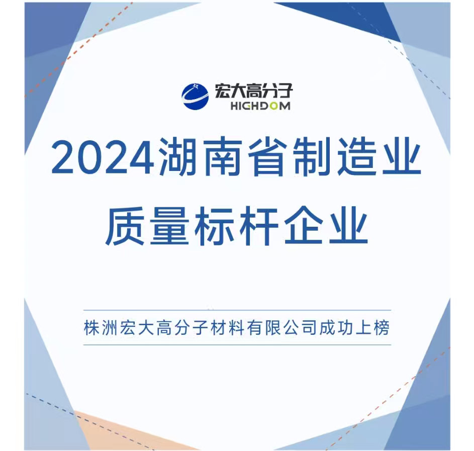 喜報|2024湖南省制造業(yè)質量標桿企業(yè)：宏大高分子再獲認證！